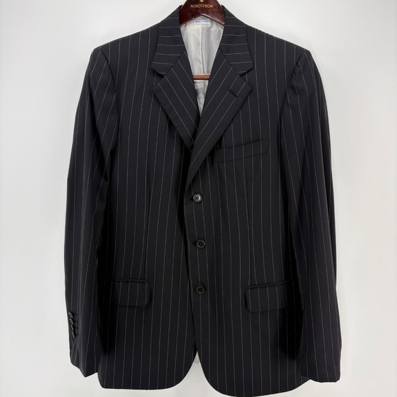 Brioni Other - Brioni Blazer 40R Super 180s Wool Pinstripe Made Italy Black Sport Coat